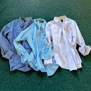 Lands End dark gingham/ WF RalphLauren& Jos A Banks casual or dress shirt
